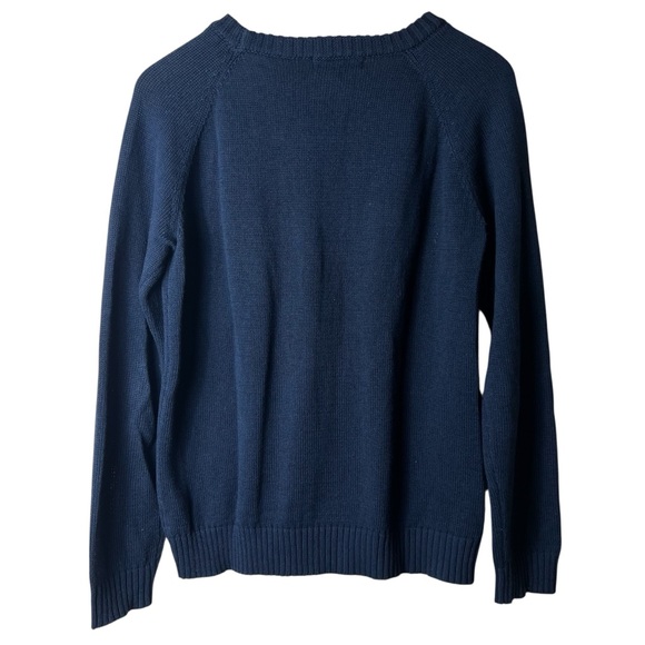 Yemak Crewneck Sweater Blue Heart Cable Knit Women’s Medium - Picture 4 of 6